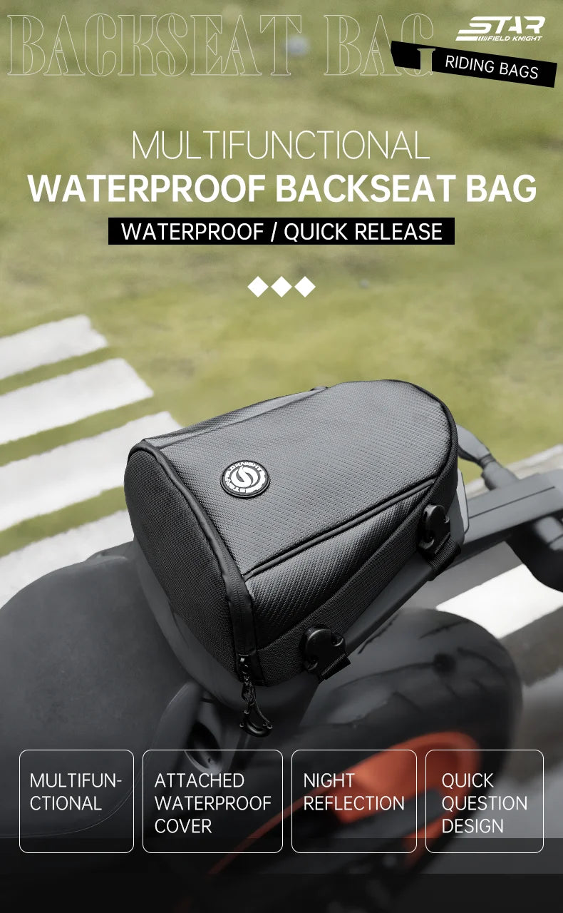 SFK Large Capacity Motorcycle Bag Rear Seat Bag Tail Pack Multifunctional Crossbody Bag Riding Gears With Outdoor Raincover