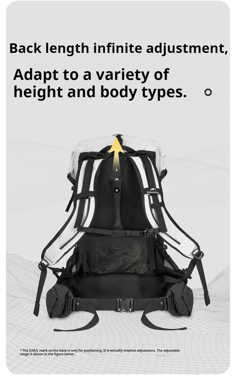 Naturehike Helium 40L Hiking Backpack Internal Frame Large Anti-slip Outdoor Travel Sports Climbing Shoulder Bag With Rain Cover