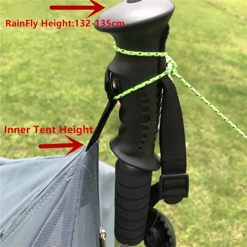 1 Person Ultralight Hiking Camping Tents Backpacking Pyramid Tent Portable Dual Layer Rainproof Rodless Pyramid 4 Season Tent