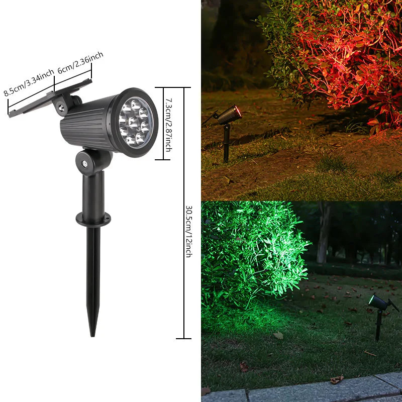 9 LED Solar Lamps Spotlights Outdoor Garden Backyard Waterproof Brightness Adjustable Spot Lights Driveway Lawn Decor Lighting