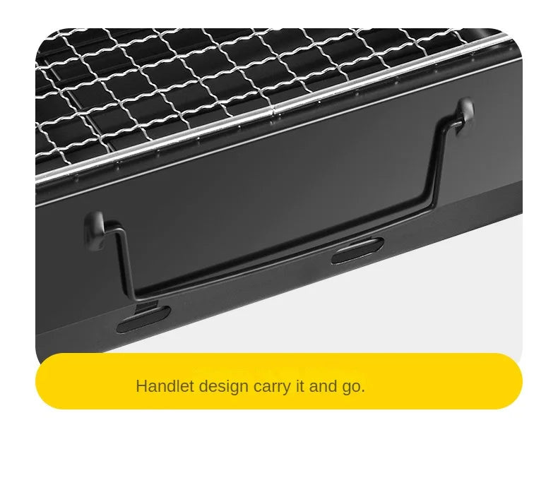 Collapsible BBQ Grill Outdoor Portable Charcoal Fire Pit Full Set no Smoke Carbon Roast Meat for Home