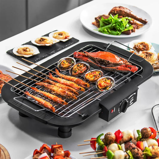 Electric Indoor BBQ Pan Smokeless Cooking Versatile Options Durable and Reliable Smokeless Indoor Black US
