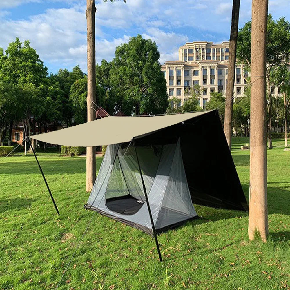 19 Hanging Point Tent Waterproof Tarpaulin Sunshade Canopy Outdoor Backpack Waterproof Camping Sunshade