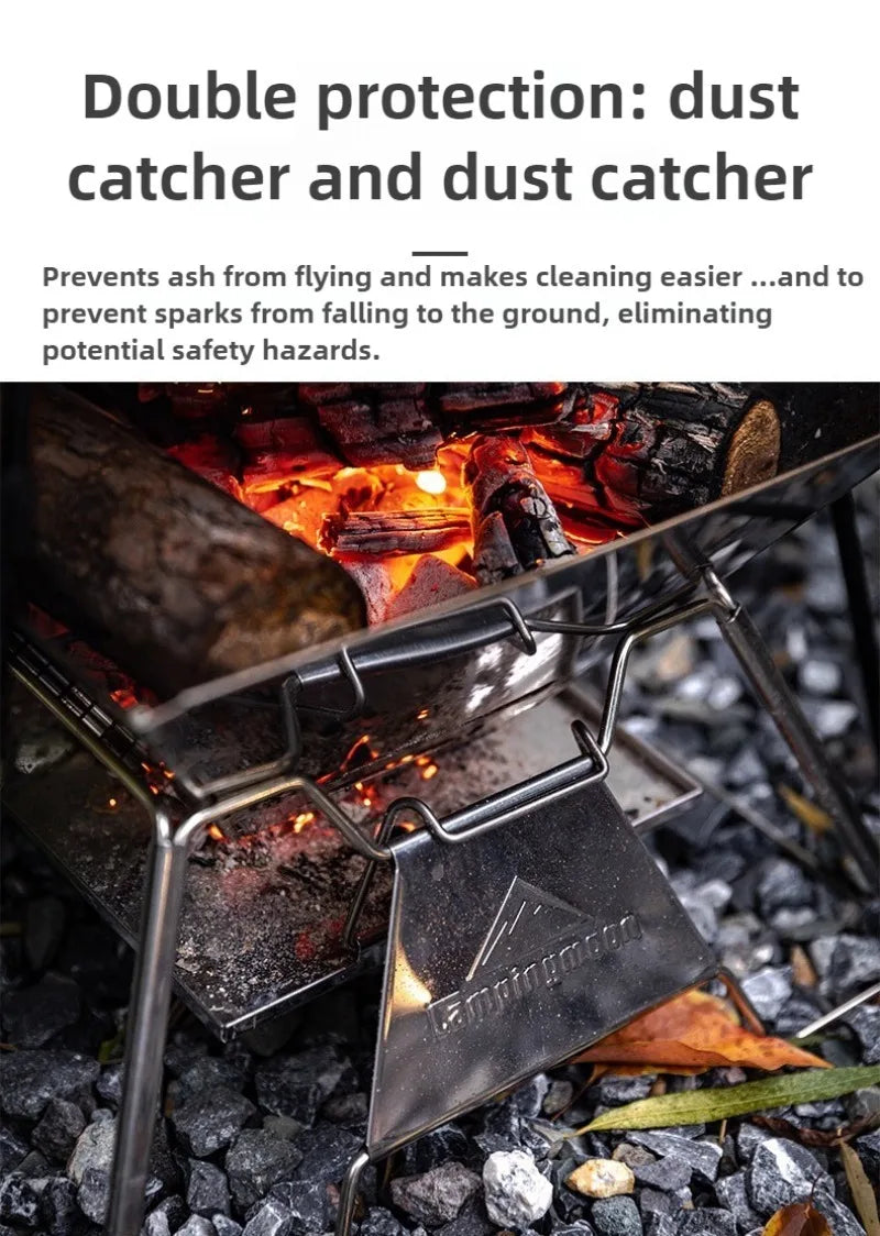 Outdoor Folding Stove Portable Stainless Steel Lightweight Barbecue Grill Picnic Stove Convenient Versatile Camping Supplies