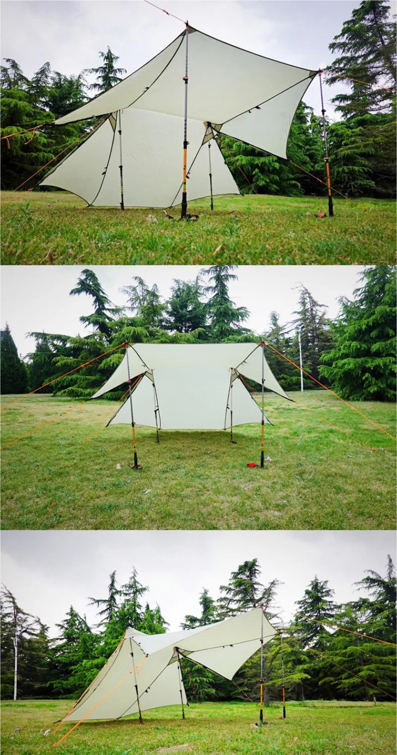 Hikeburger Yuanxing 2P Outdoor Camping Ultralight Tent Tarp Type A Pyramid Double Silicon 20D Nylon Cloth Waterproof Canopy Tent