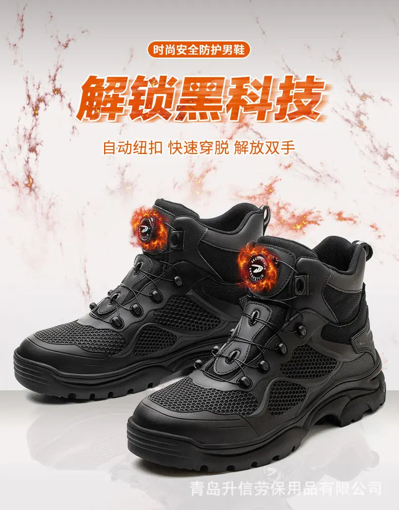 Summer Breathable Motorcycle Riding Shoes Men's Waterproof Motorcycle Riding Boots Retro Locomotive Shoes Large Size