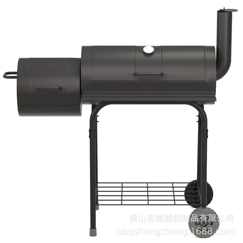 Portable Offset Smoker with Wheels - BBQ Cart for Outdoor Grilling, Versatile Smoking & Barbecue Equipment