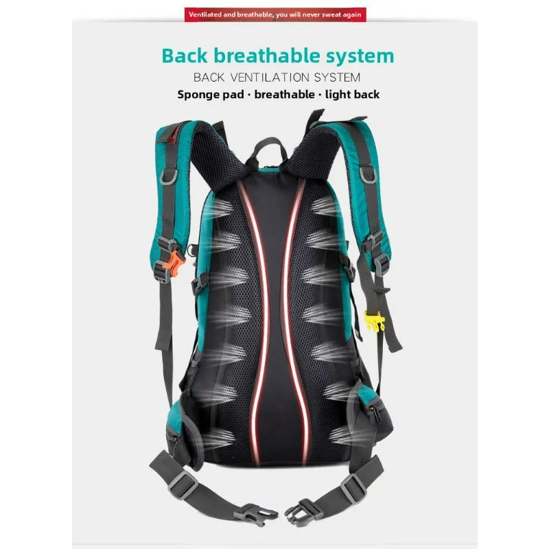 60L Large Capacity Hiking Backpack Men Outdoor Mountain Backbag Male Sport Back Pack Leisure Teens Travel Package Black