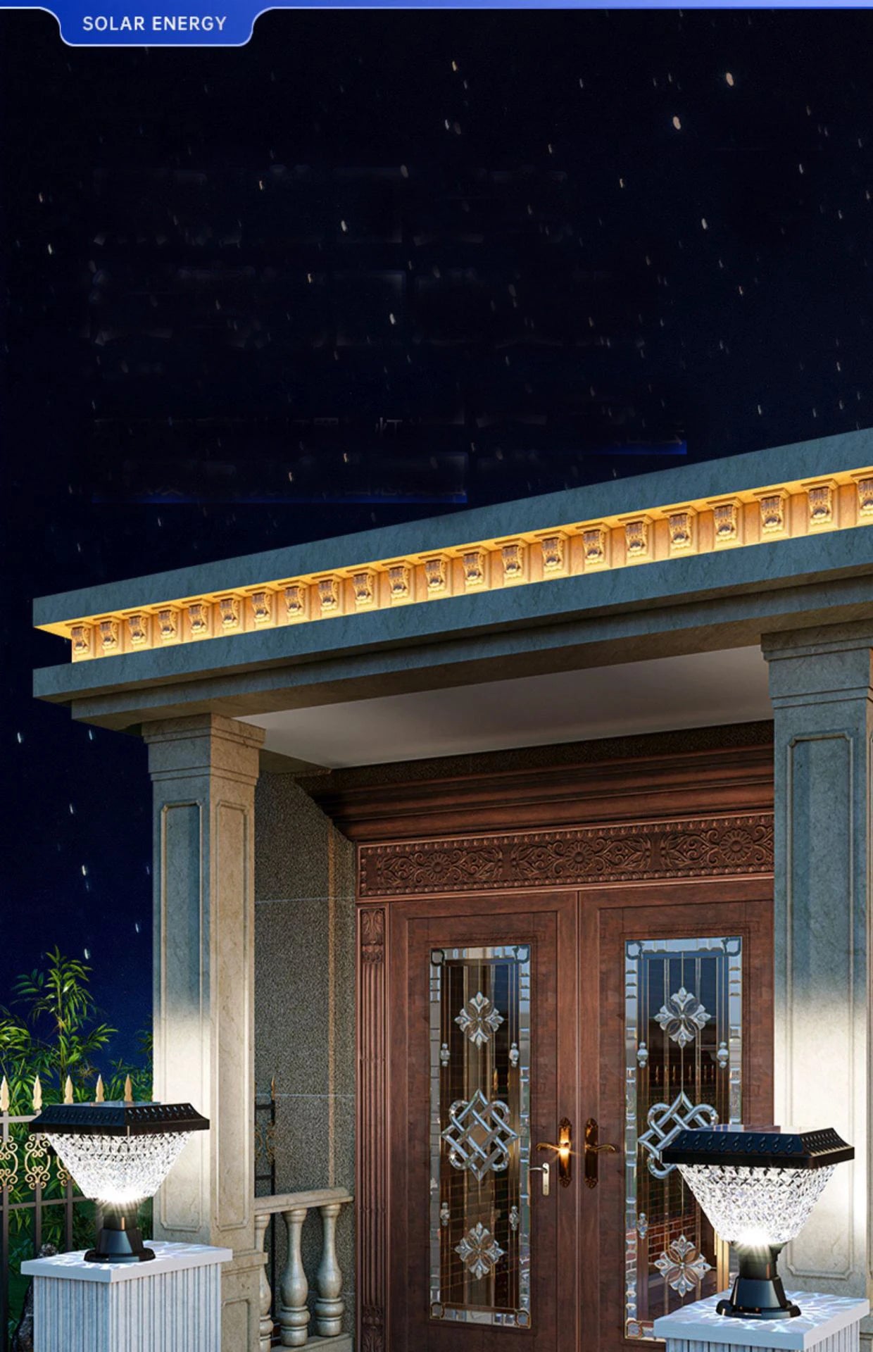 Solar Light Outdoor Fixtures Courtyard Garden Lawn Street Lights Waterproof Lamp External Landscape Patio Festival Lighting