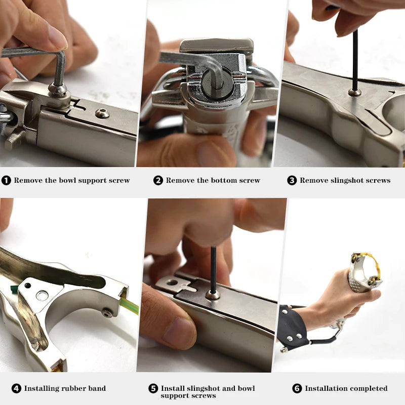 New Pulley Slingshot,Outdoor Hunting Fishing Slingshot Set with Wrist Rest High-speed Shooting Catapult for Adult Competition