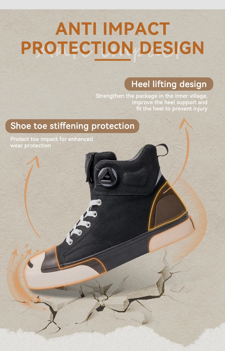 Star Field Knight Green Retro Motorcycle Riding Shoes Comfortable Breathable Hard Protection Wear-resistant Motocross Race Boots