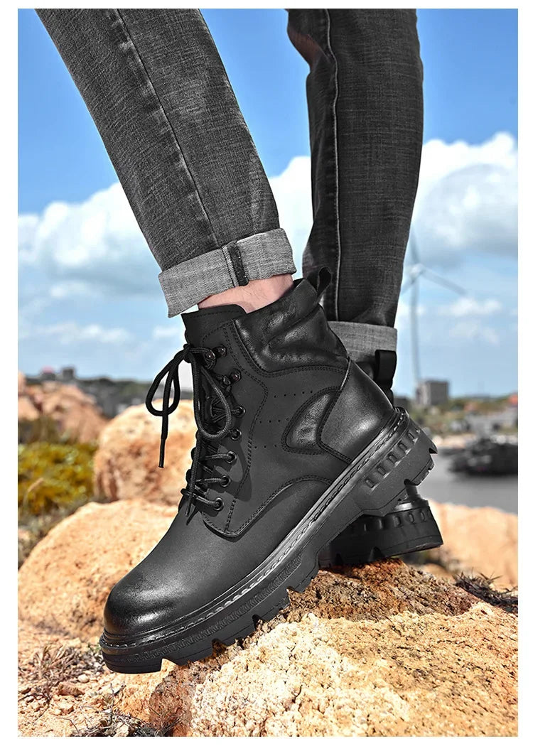 Motorcycle Boots Fashionable Motorcycle Boots Winter Cotton Boots Thick Soled Shock-absorbing Non Slip Casual Shoes