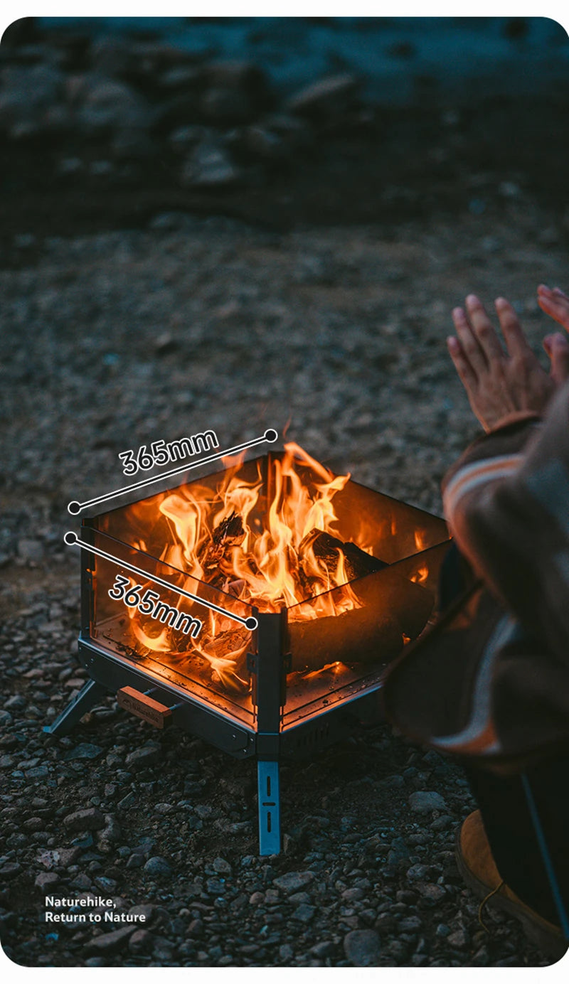 Naturehike Portable Camping Tent Stove glass-ceramic Outdoor Fire Wood Heaters Quick Assemble Backpacking Hiking Burned Stove