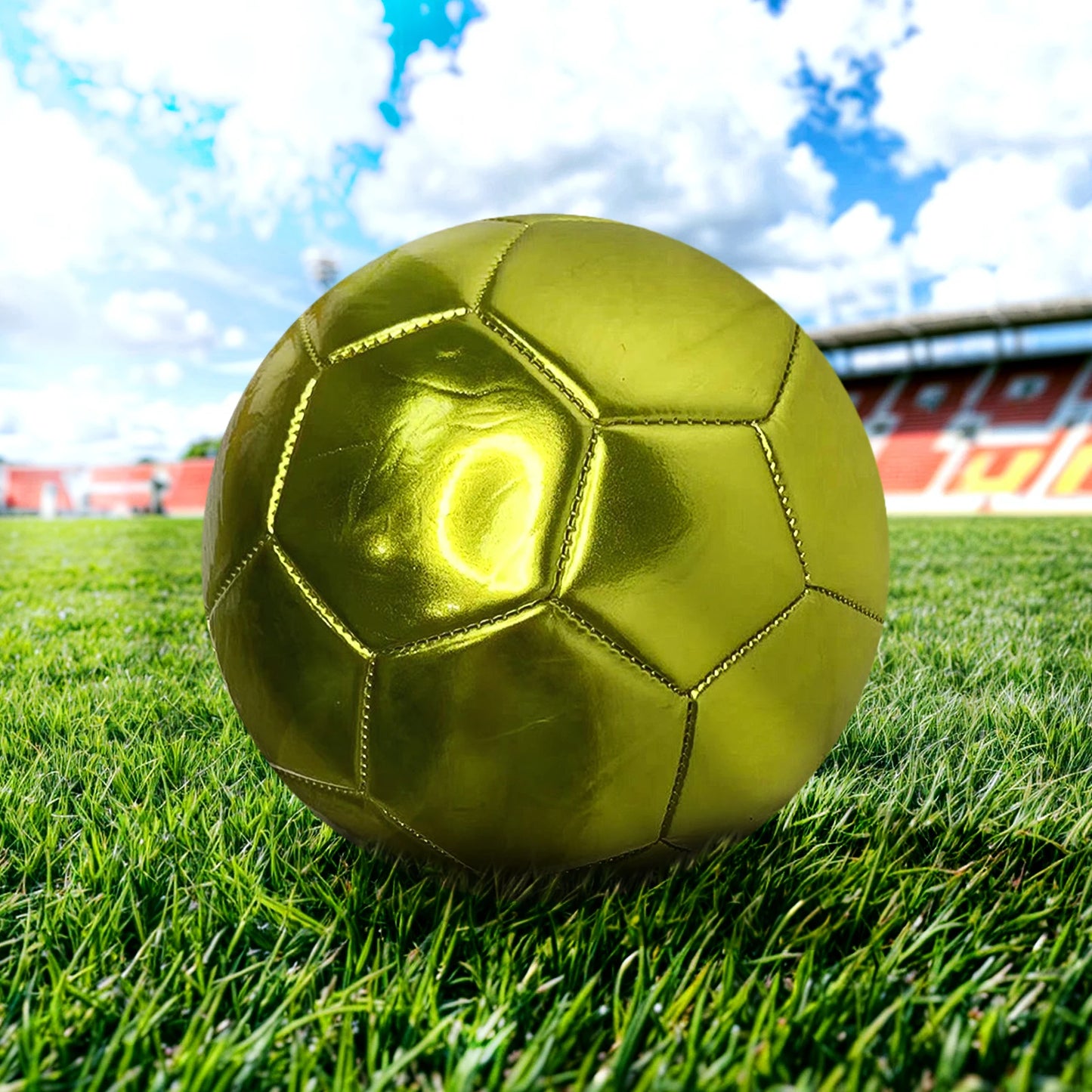 Golden silver Football Soccer Balls Official Size 5 PVC Football Team Training Footy Ball Outdoor Match Game Football Training