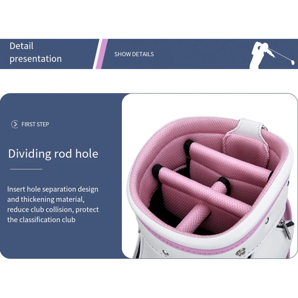 PGM Women Golf Stand Bag Portable Thickened Waterproof Cloth Ball Bag Wear Resistant High Quality Light TPU Golf Clubs Bag QB103
