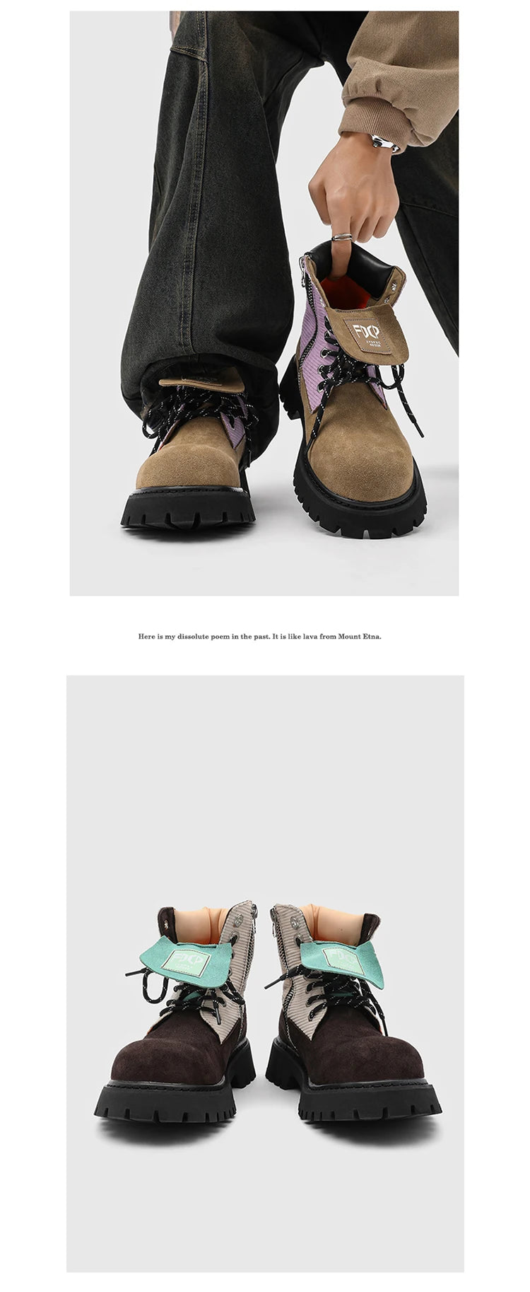 High quality Luxury Leather Boots Man Yellow High top Shoes Winter Men's Ankle Boots Street Motorcycle Shoes botas para hombre