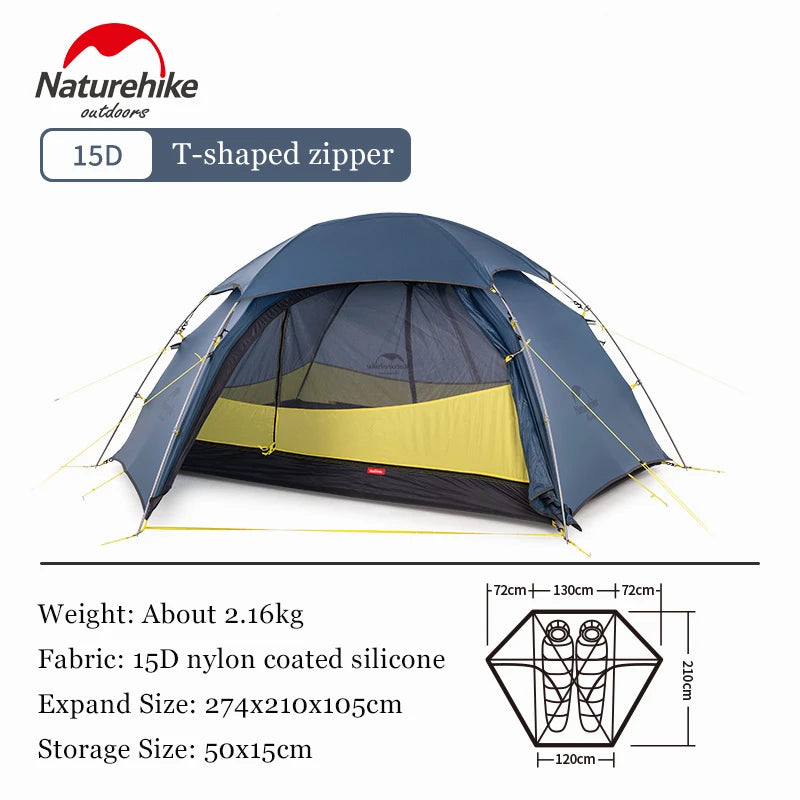 Naturehike Cloud Peak 20D Nylon Tent Ultralight 2 Persons Camping Hiking Outdoor Tent 4 Season Double Layer Backpack camper Tent