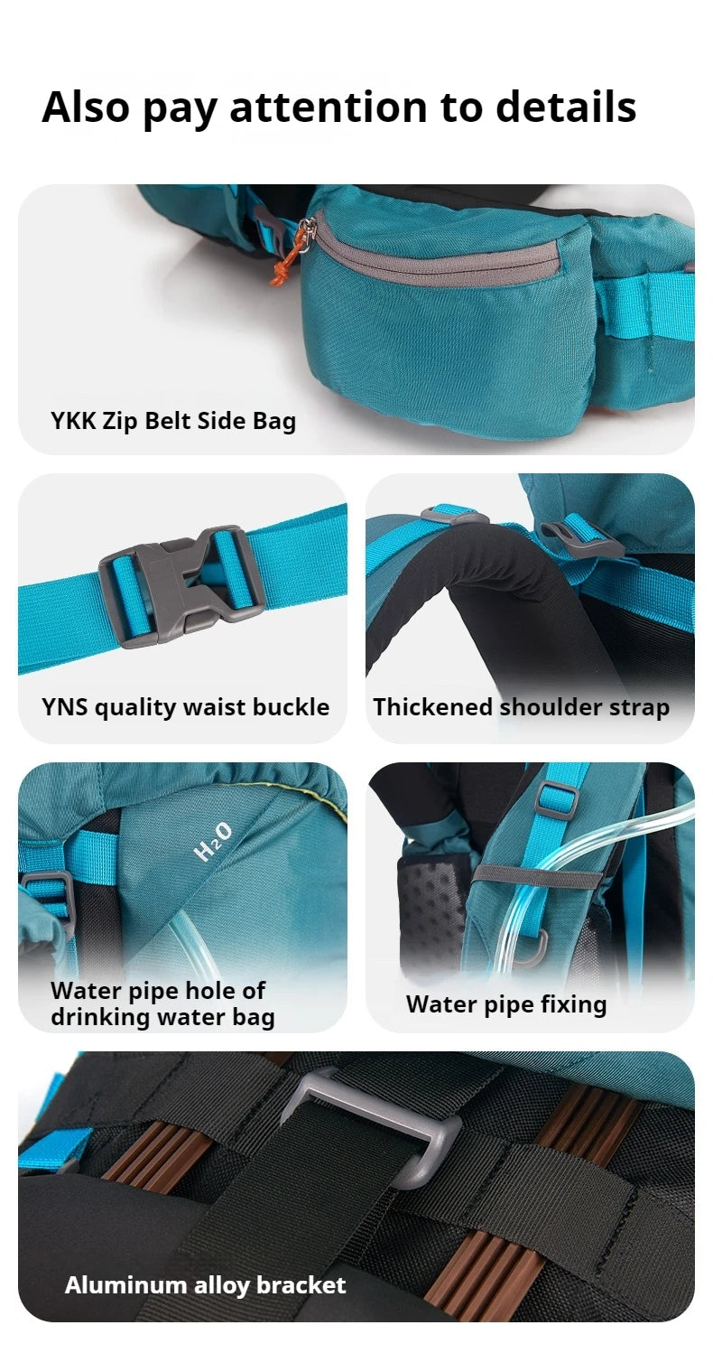 Naturehike Hiking Backpack Waterproof 45/55/65L Knapsack Climbing Travel Outdoor Sports Large Capacity Nylon Bag With Rain Cover