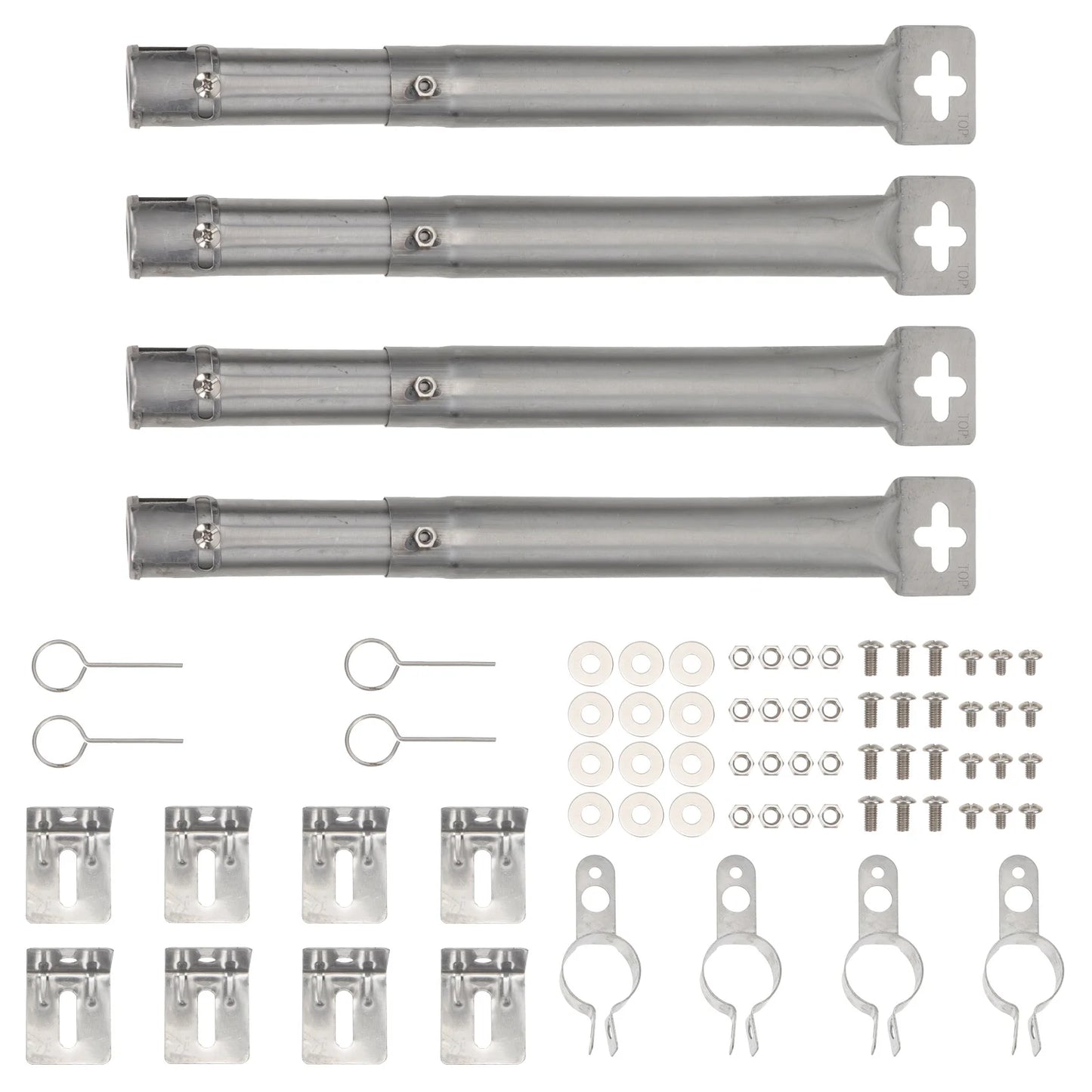 1Set Gas Grill Burner Tube Stainless Steel Durable Replacement Parts for Bbq Outdoor Grill Use Bbq Supplies Home Burner Tubes