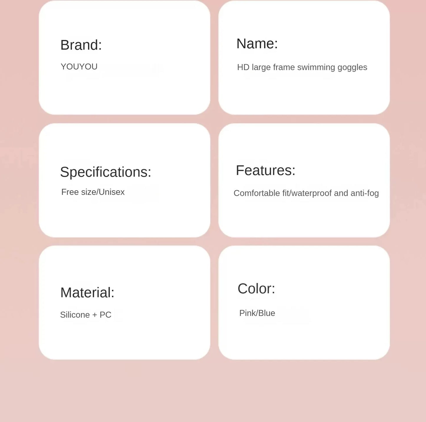 HD Anti-fog Swimming Goggles with Earplugs Adult Men Women  Leak Proof Adjustable high-quality Silicone Swim Protection Eyewear