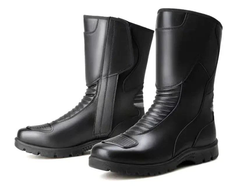 Motorcycle Boots Men Classic Motocross Boots with Reinforced Heel Toe Counter Waterproof Tall Motorcycle Touring Boot Botas Moto
