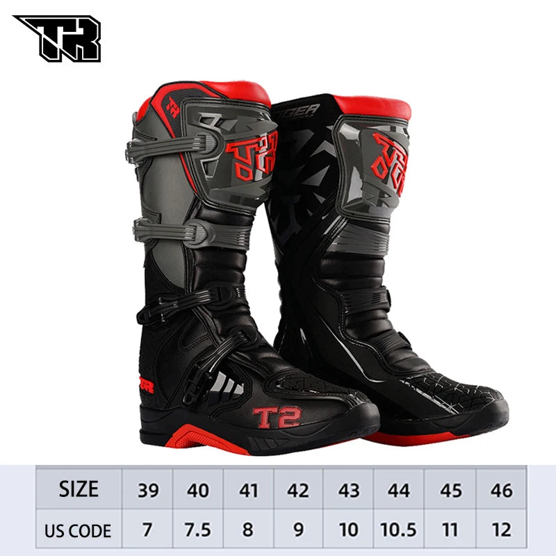 Men's Motorcycle Boots Waterproof Racing Boots Anti Fall Women Motocross Equipment Wear-resistant Rally Shoes Safety Riding