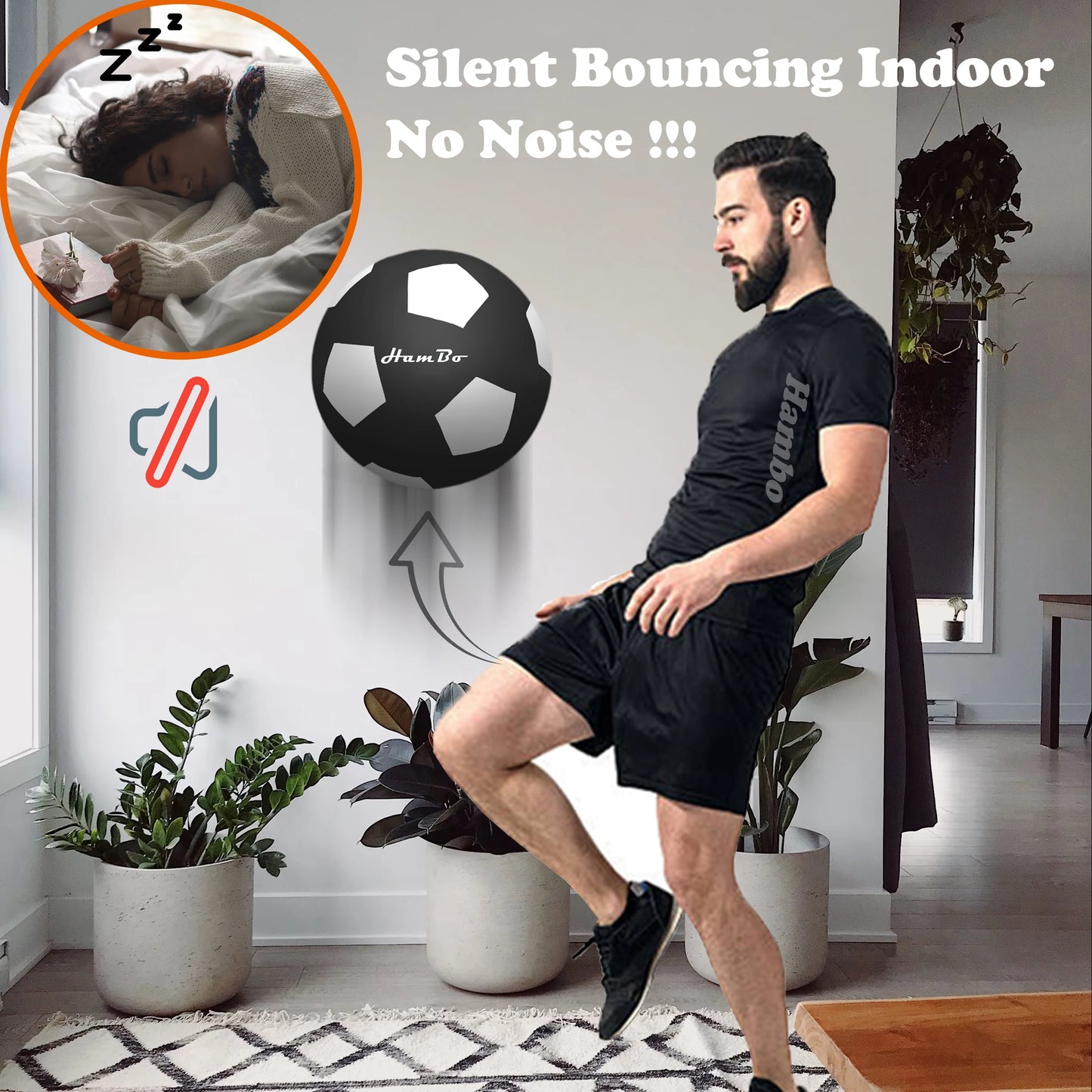 Silent Football Size 3#/5#/7# Indoor Silent Foam Soccer Ball Mute Bouncing Ball Silent Basketball Ball Silent Ball Gift for Boys