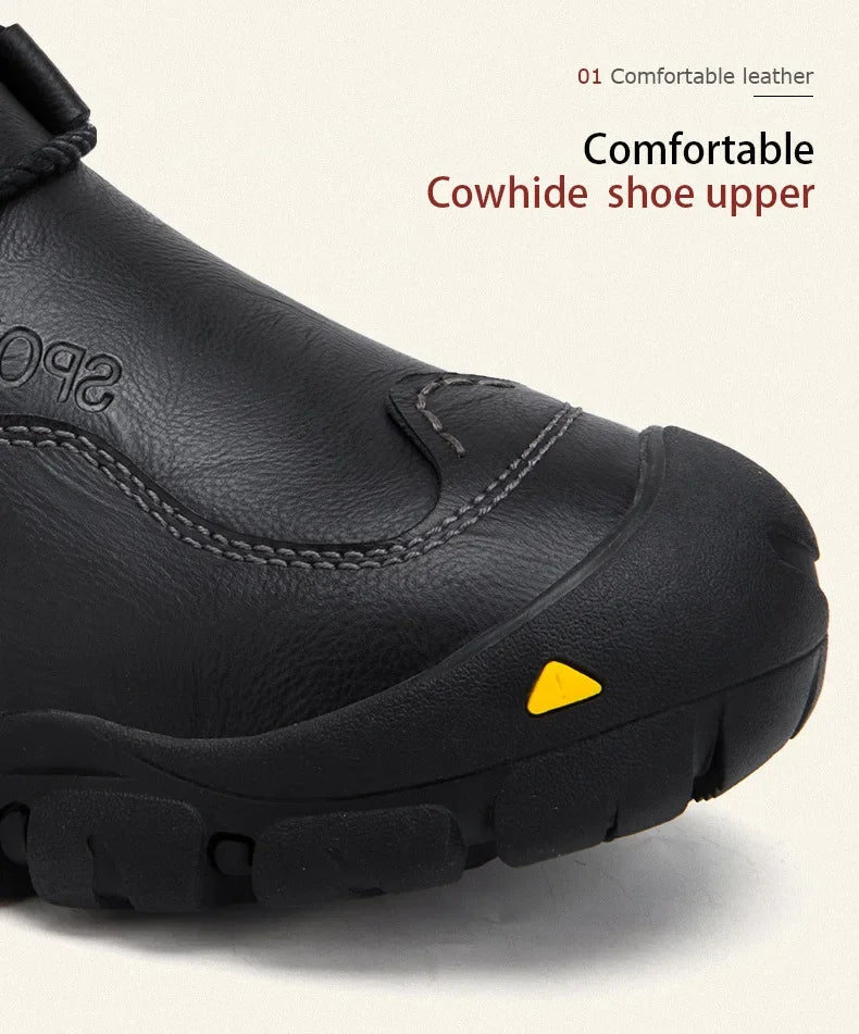 Motorcycle Riding Boots with Winter Velvet Style Warm Waterproof and Non Slip Outdoor Leisure Hiking Shoes Motorcycle Boots