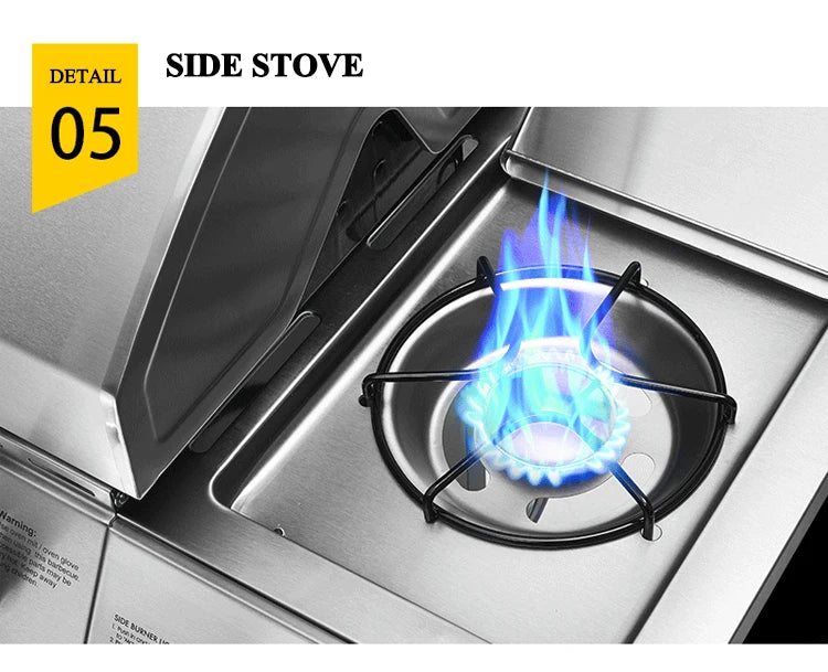 Burner Gas or Charcoal Barbecue Grill for Home Garden Outdoor Parties Vertical Design for Easy Use