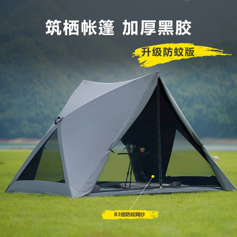 Open Shelter Family Size Triangle Tent Automatic Pop Up Beach Tent Ultralight Portable Outdoor Camping Sun Shelter Instant