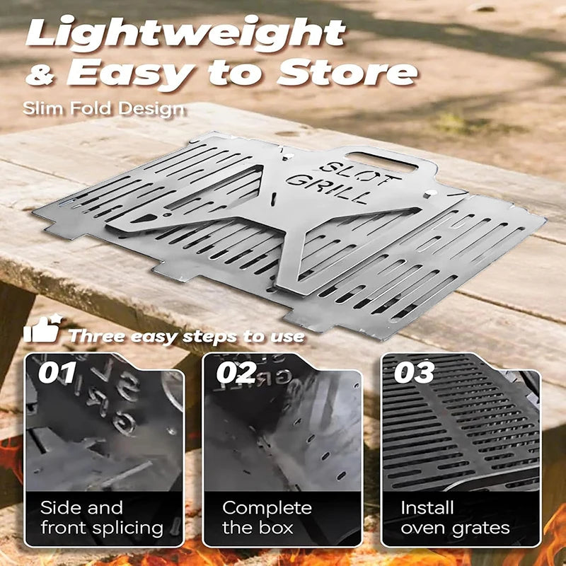 Outdoor Camping Foldable Barbecue Grill Stainless Steel Portable BBQ Grill Barbecue Accessorie