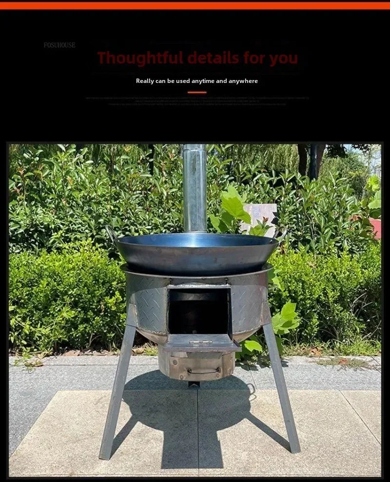 Chimeneas Camping Fire Pit Outdoor Grill Stand Camping Stove Heating Wood Fire Stove Household Rural Portable Brazier Stove