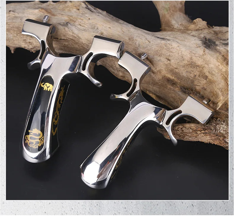 New High-Precision Slingshot 304 Stainless Steel Outdoor Powerful Shooting Slingshot Catapult Set