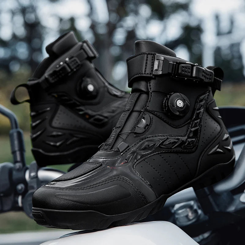 Waterproof Motorcycle Boots Man Wear-Resistant Motocross Boot Breathable Women Motorcycle Anti-Slip Motorcycle Shoes Anti-Fall