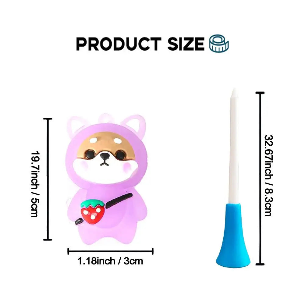 Golf Rubber Tees With Flashing Light Glow In The Dark Loss Golf Dog Ball Holder Cartoon Rope Prevent Accessories Golf W/ Br N0M9