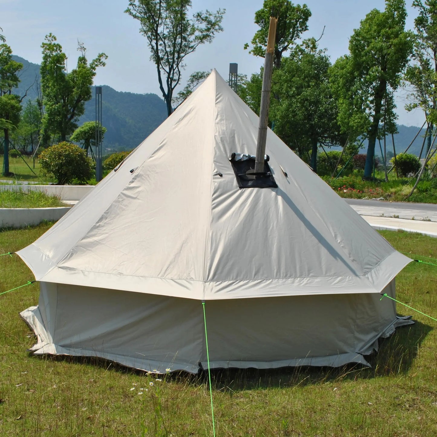 Round  Mongolian Tent for 6-8 Person,Waterproof Traditional Ethnic Design for Glamping, Outdoor Events & Family Camping