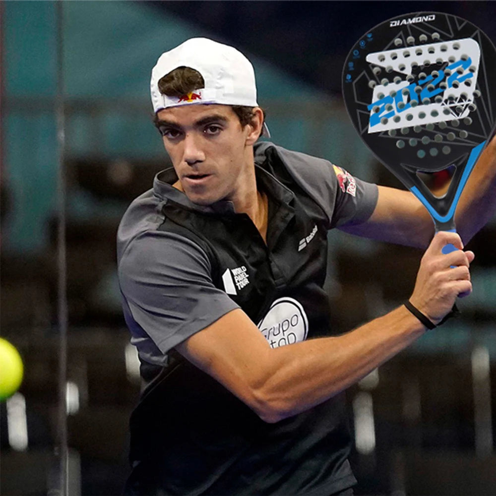 INSUM 2022 Padel Tennis Paddles Rackets Set of 2, lightweight Carbon Fiber Diamond Shape Comfort Grip with Padel Tennis Balls