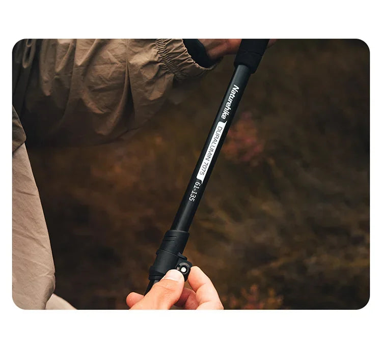 Naturehike-Aluminum Telescopic Trekking Pole, Folding Stick, Hiking Pole, Outdoor Trekking Pole, 3 Section, 7075, ST03