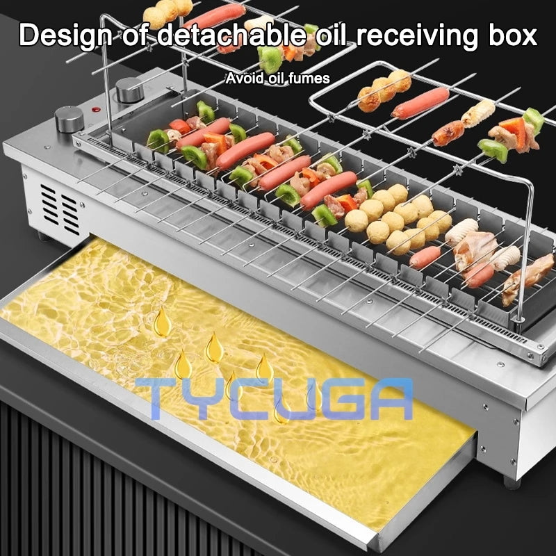 10/16 Grid Automatic Electric Grill Smokeless Barbecue Grill Table Top Portable Grill Indoor Carbon Free BBQ Hotplate Griddle