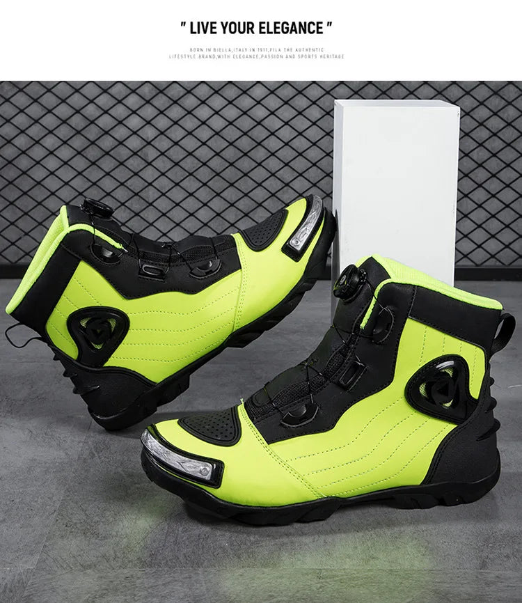 Large Size Motorcycle Boots Outdoor Riding Racing Shoes Anti-fall Wear-resistant Motorcycle Shoes Motorcycle Travel Equipment