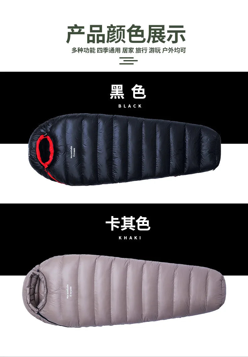 Lightweight Subzero Sleeping Bag Portable Thermal Mummy Hiking Outdoor Backpacking Rectangular Waterproof Winter Hood Camping