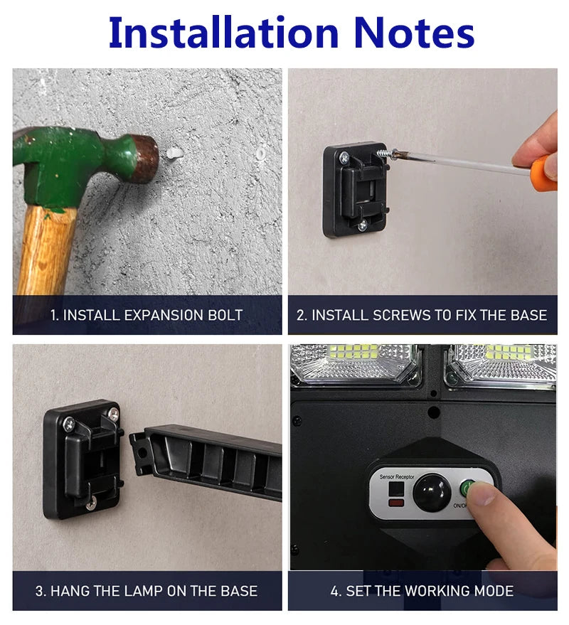 Powerful Outdoor Solar Lights 12000 Lumens Lighting 504 LED Garden Lamp Solar Panel Lamps Waterproof Motion Sensor Street Light