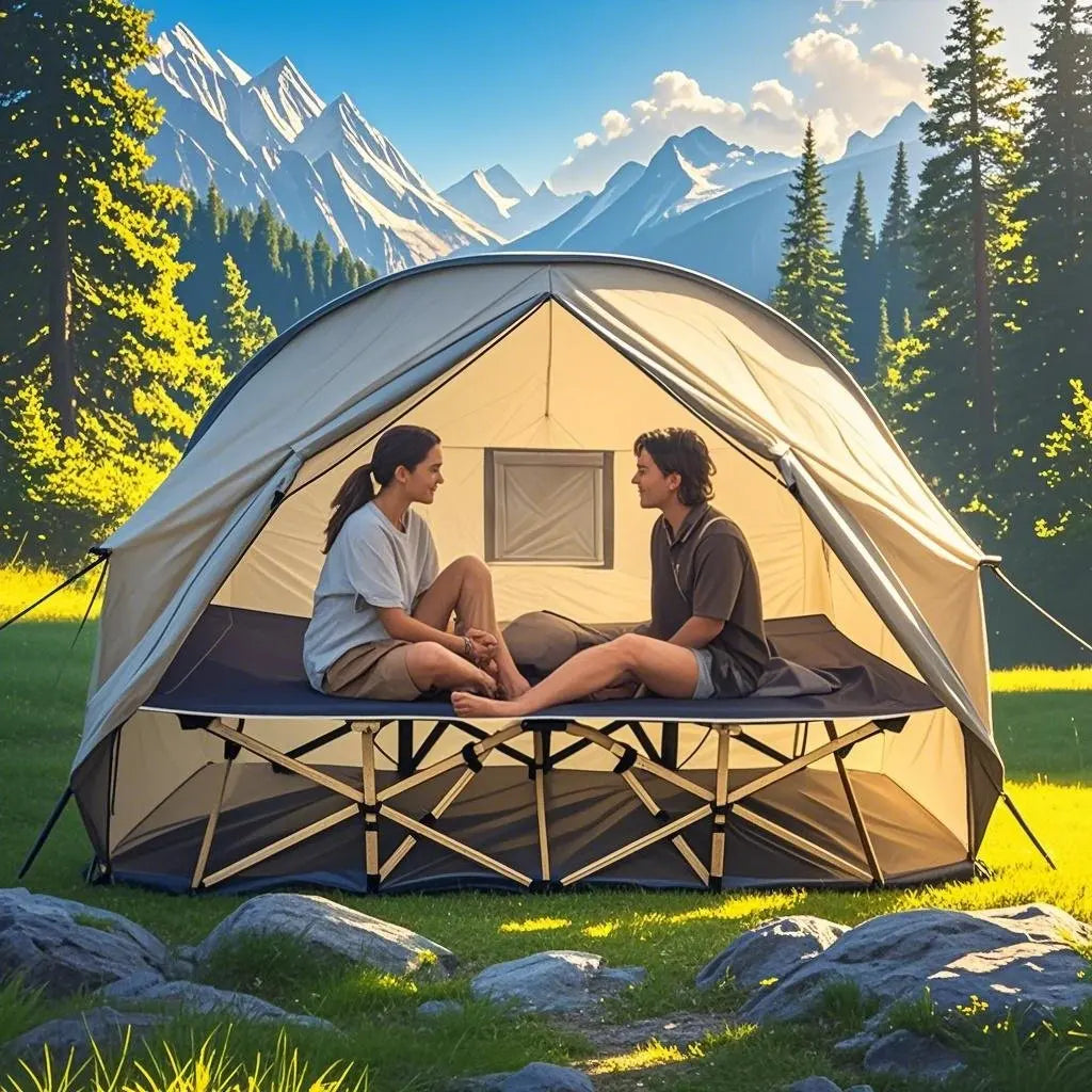 4-in-1 Camping Cot Tent, Backpacking 1 Person Camping Tent, Tent Cot Folding Off the Ground Tent,Fishing Tent,Sleeping Bed Tent