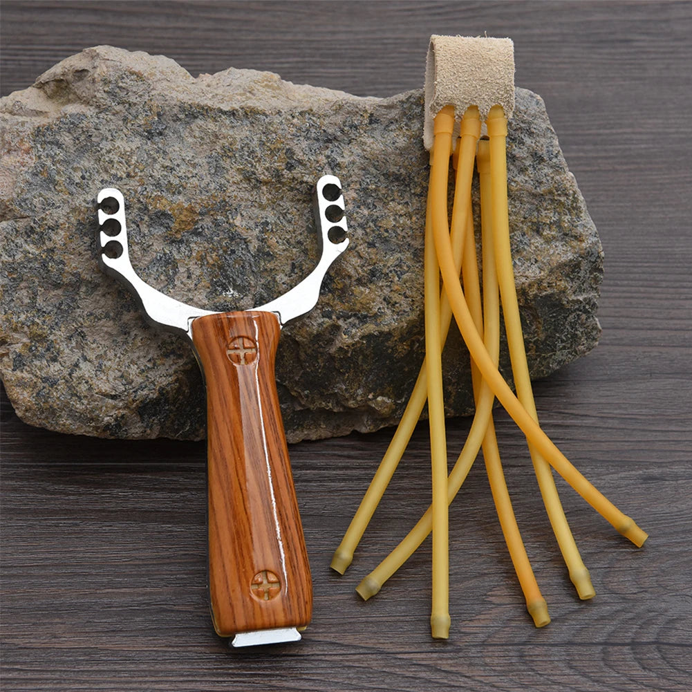5-1PCS Camouflage Metal Powerful Slingshot Professional Rubber Elastic Band Catapult  Tape Outdoor Shooting Hunting Accessories