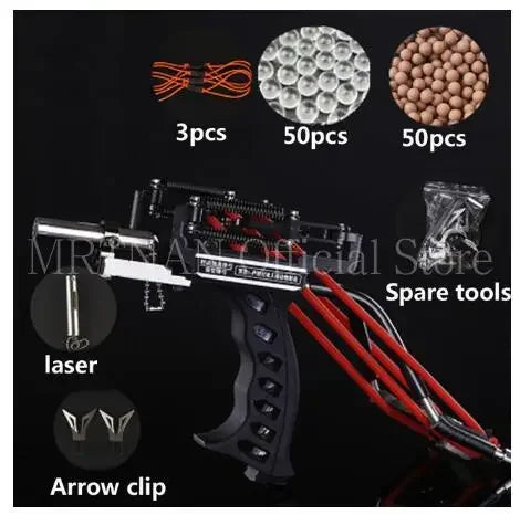 Green/Red Laser Slingshot Black Red Hunting Bow Slingshot Fishing Outdoor Powerful Slingshot Catapult Slingshot Shooting Caza