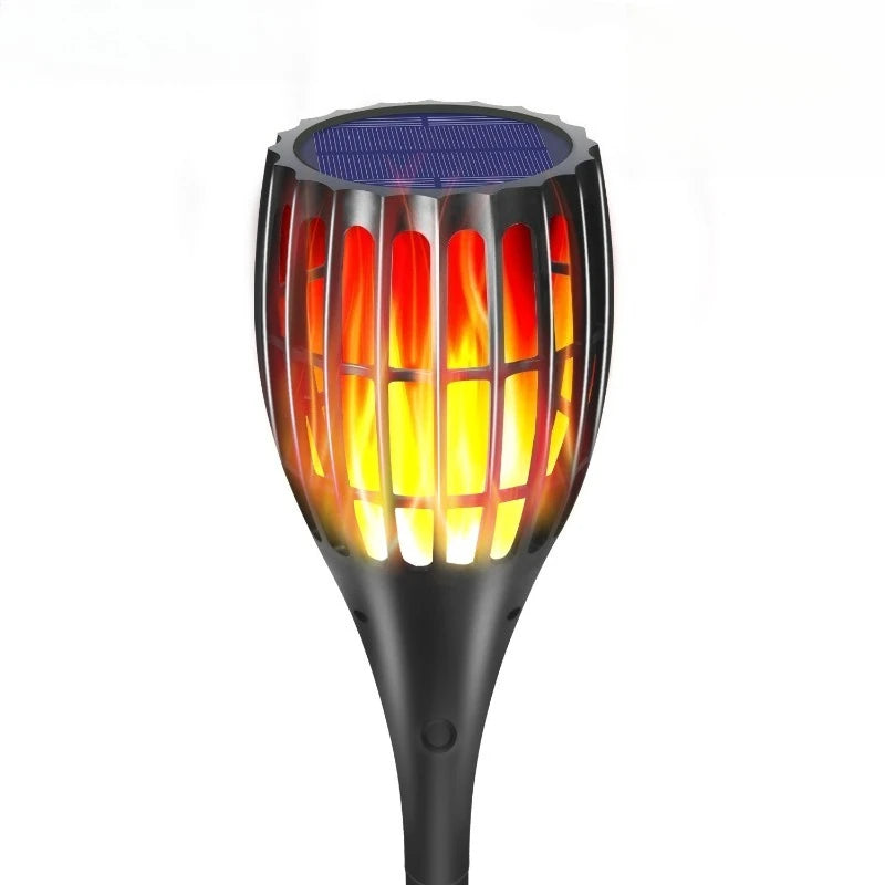 96LED Outdoor Solar Light Vertical Flame Torch Flickering Waterproof Garden Landscape Decorative ProjectionLawn Path Yard Patio