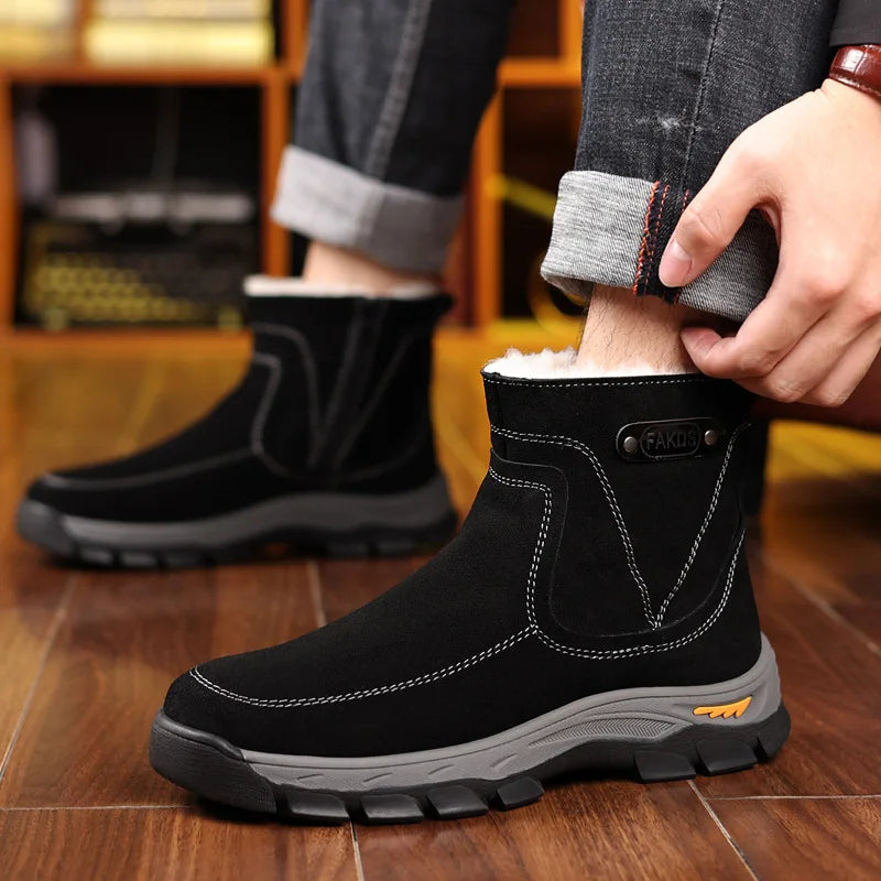 Winter Wool All-in-one Snow Boots Moto Boots Riding Shoes Motorbike Riding Ankle Type Shoes Protective Boots Botas Moto