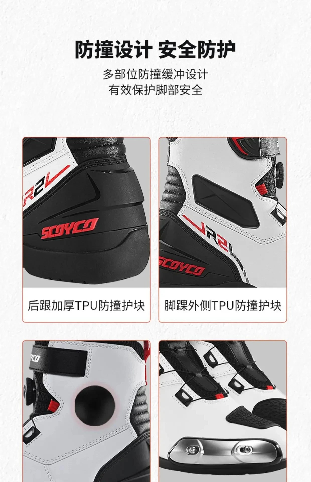 SCOYCO Motorcycle Boots Botas Moto Microfiber Leather Motocross Off-Road Racing Boots Motorbike Riding Shoes Men Moto Boots