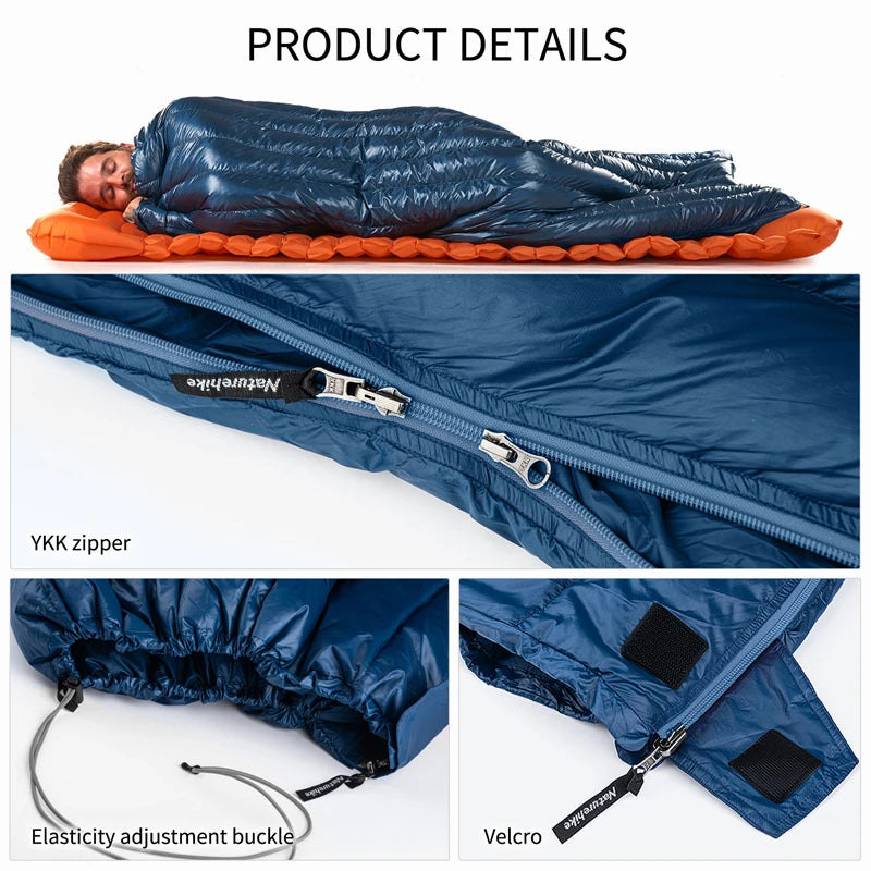 Naturehike Duck Down Sleeping Bag Ultralight Waterproof Four Seasons Envelope Sleeping Bag Camping Fishing Sleeping Bag CW295
