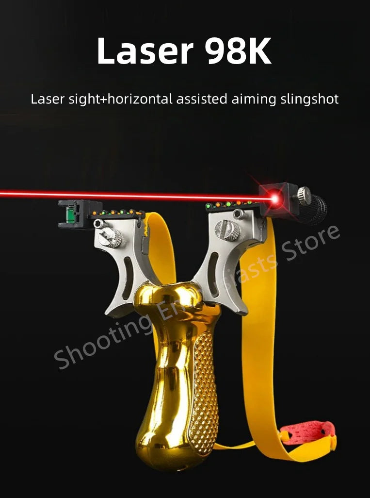 Outdoor shooting infrared laser hunting catapult rubber strap steel ball bullseye set game easy to carry